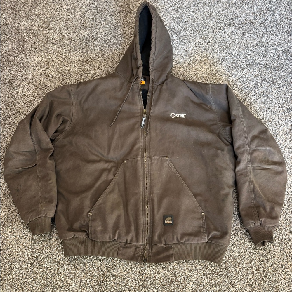 Men's 2XL Brown Berne Workwear hooded jacket
